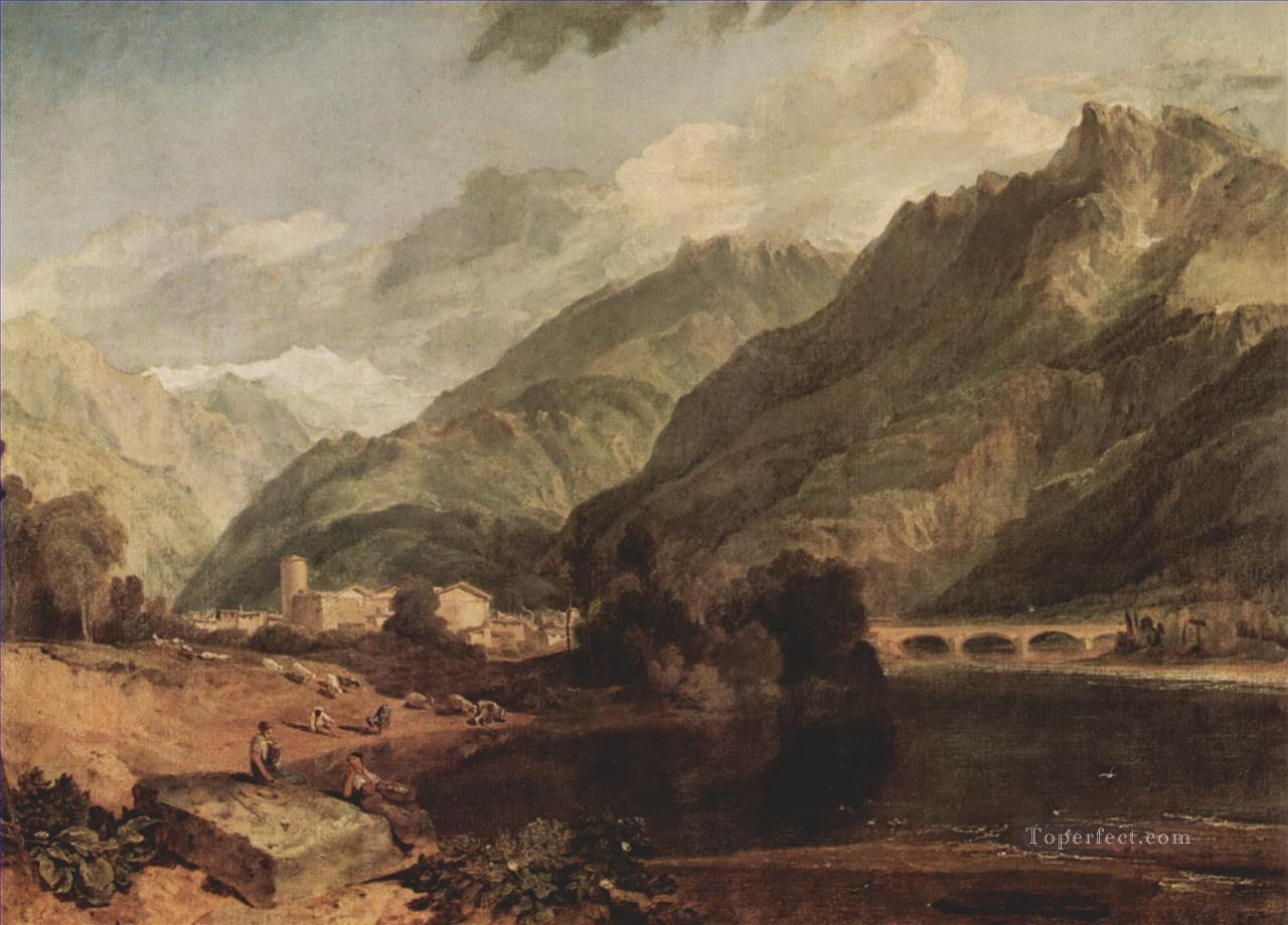 Bonneville Savoy con Mont Blanc Turner Pintura al óleo